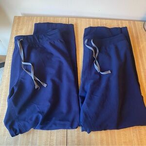 FIGS 2 Pairs Scrub Pants Livingston Basic Scrubs Bottoms Navy Blue XXL